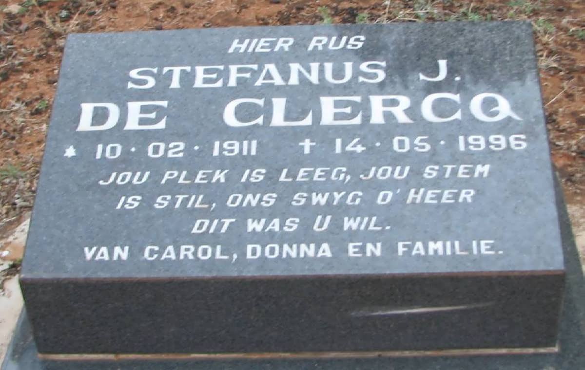 CLERCQ Stefanus J., de 1911-1996