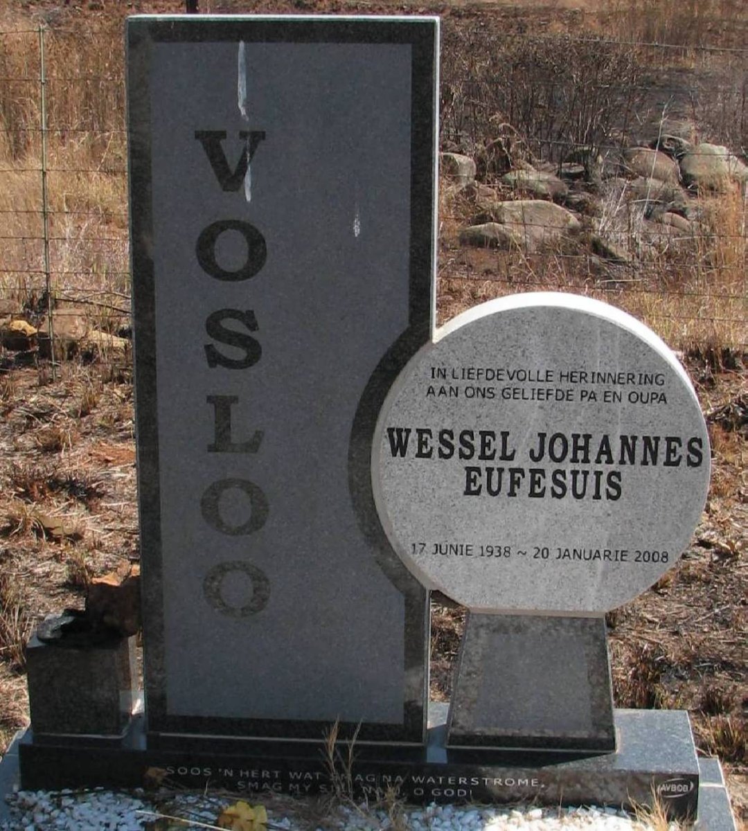 VOSLOO Wessel Johannes Eufesuis 1938-2008