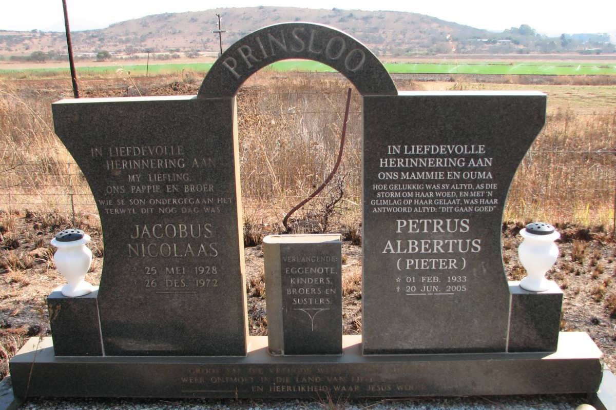 PRINSLOO Jacobus Nicolaas 1928-1972 :: PRINSLOO Petrus Albertus 1933-2005