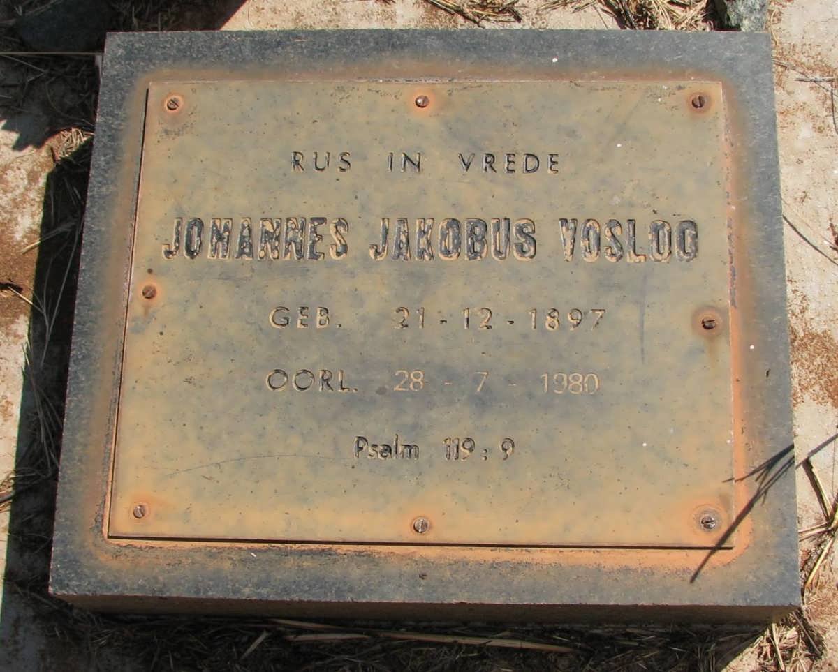 VOSLOO Johannes Jakobus 1897-1980
