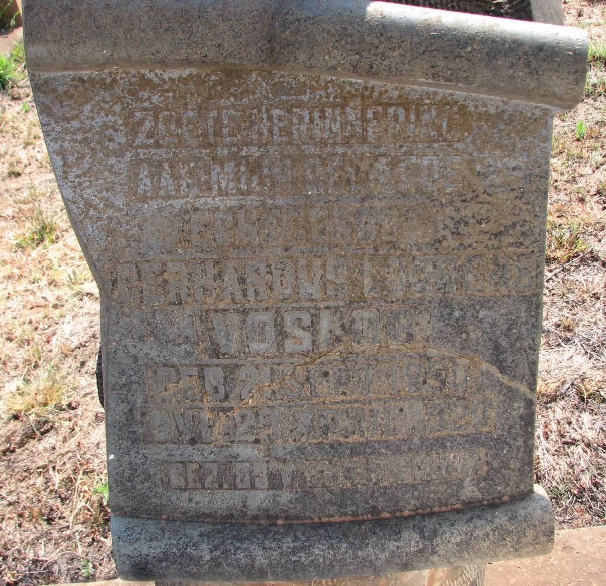 VOSLOO Gerhardus Lourens 1850-1920