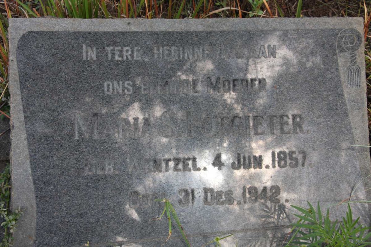 POTGIETER Maria S. nee WENTZEL 1857-1942