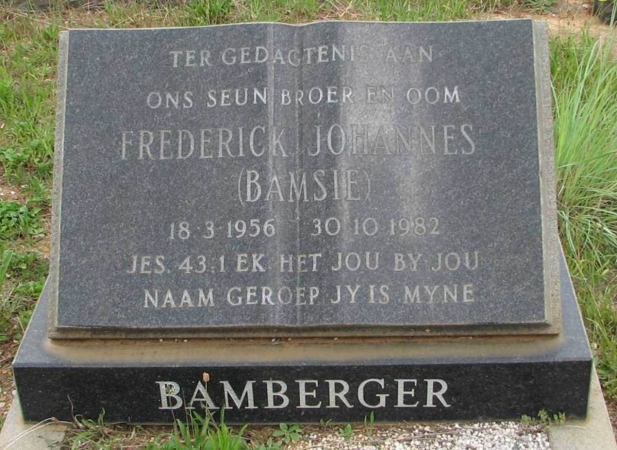 BAMBERGER Frederick Johannes 1956-1982
