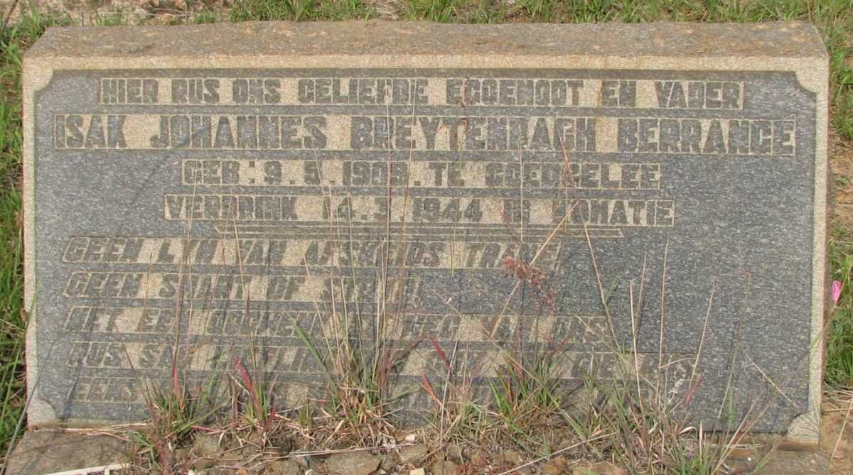 BERRANGE Johannes Breytenbach 1909-1944 