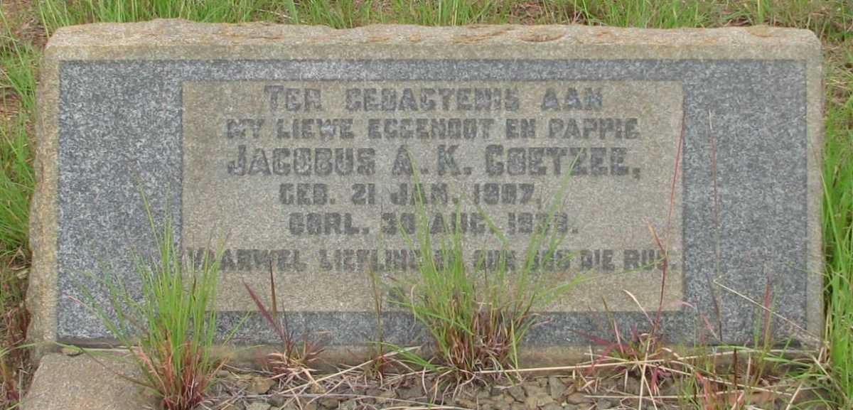 COETZEE Jacobus A.K. 1907-1938