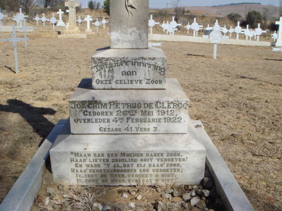CLERQ Joachim Petrus, de 1912-1922