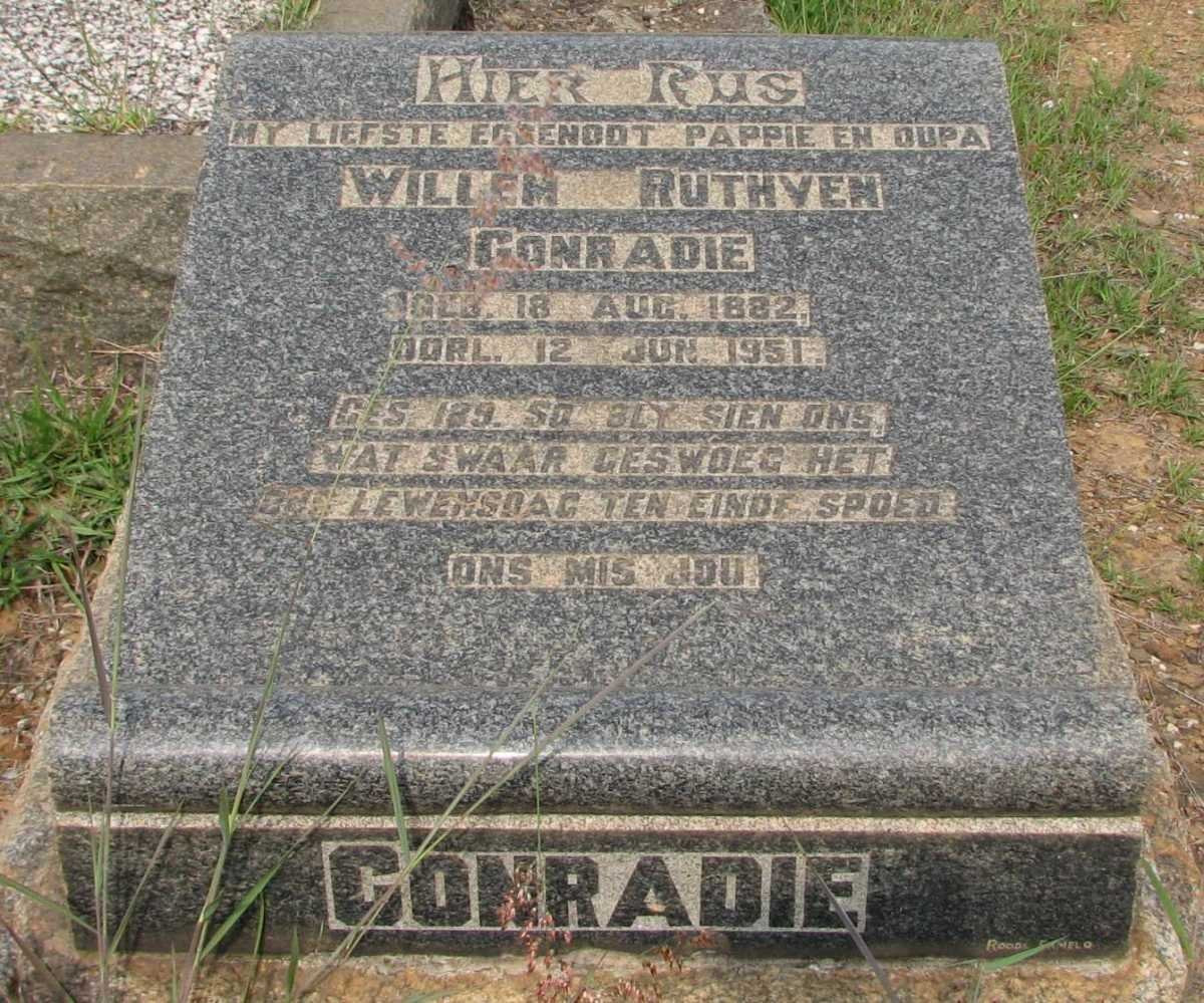 CONRADIE Willem Ruthven 1882-1951