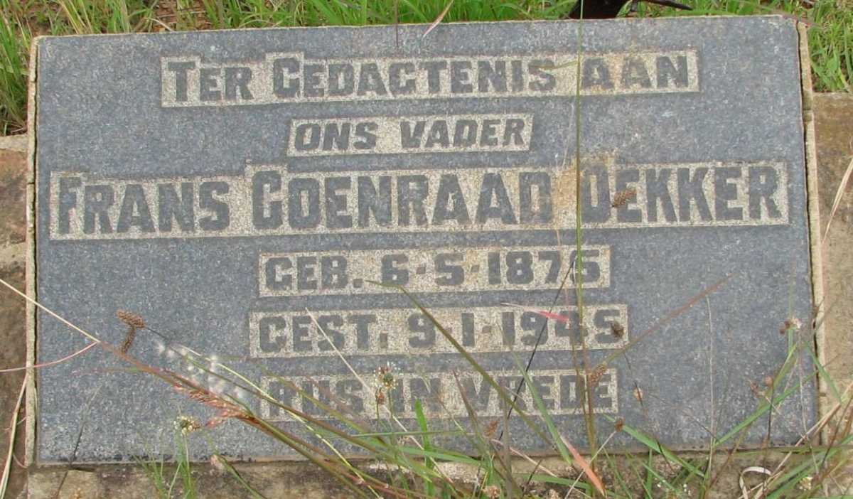 DEKKER Frans Coenraad 1875-1945