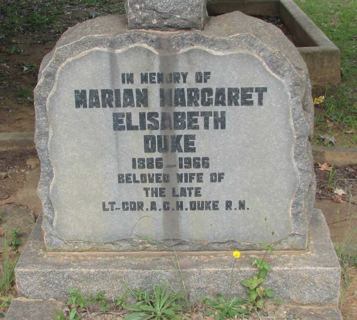 DUKE Marian Margaret Elisabeth 1886-1966