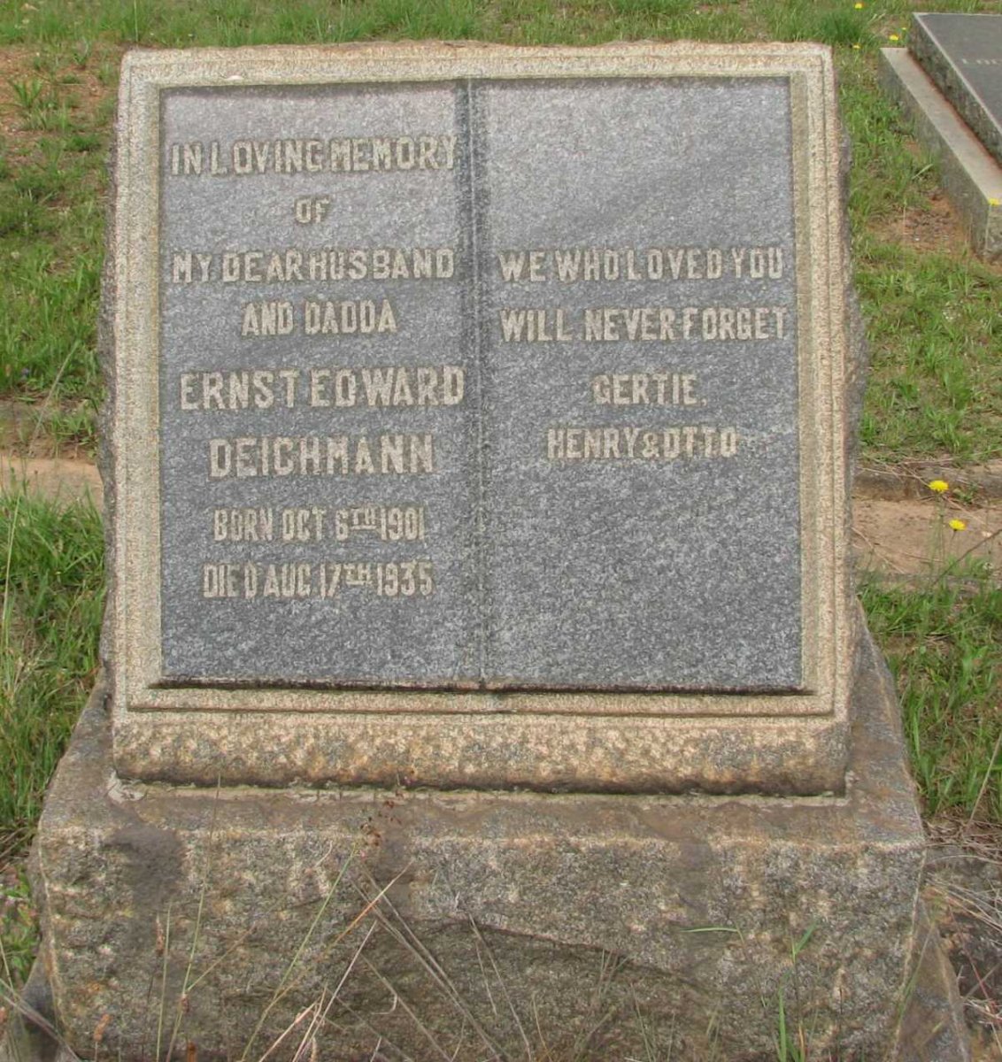 DEICHMANN Ernst Edward 1901-1935