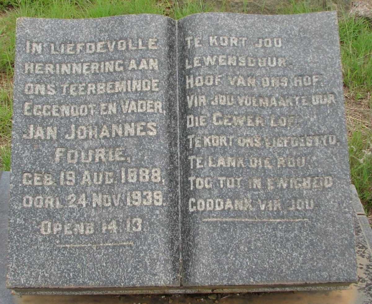 FOURIE Jan Johannes 1888-1939
