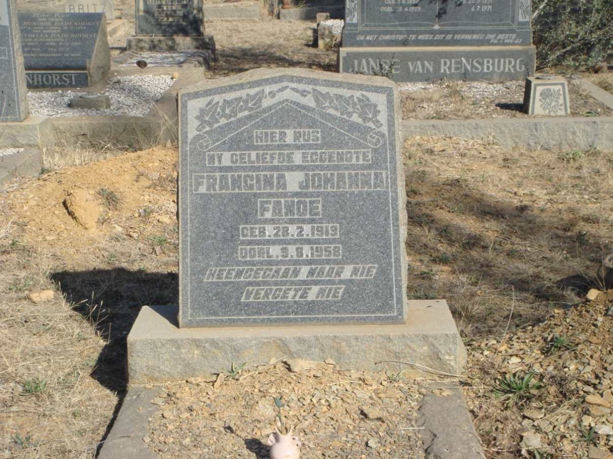 FANOE Francina Johanna 1919-1958