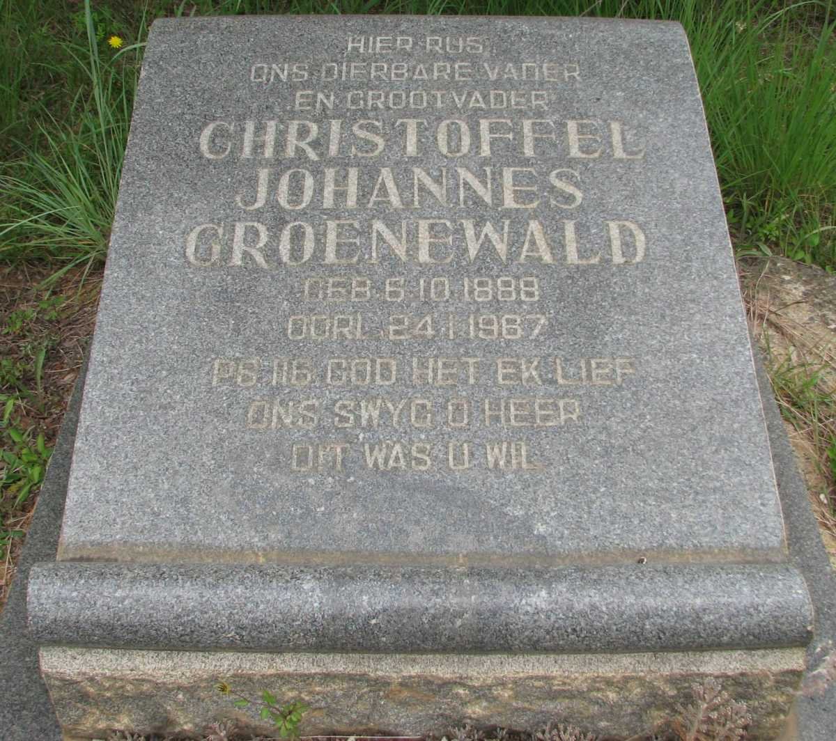 GROENEWALD Christoffel Johannes 1888-1967