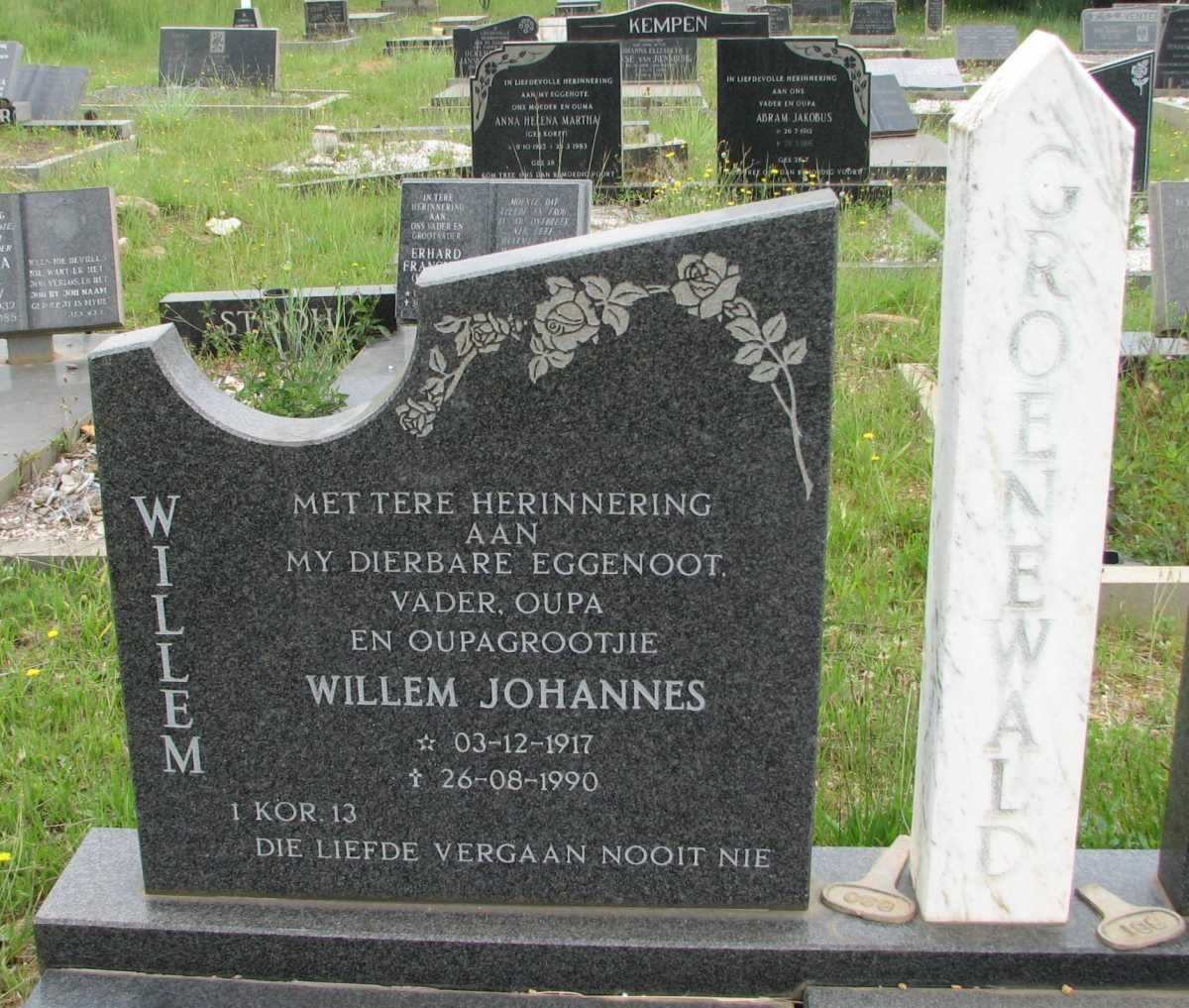 GROENEWALD Willem Johannes 1917-1990