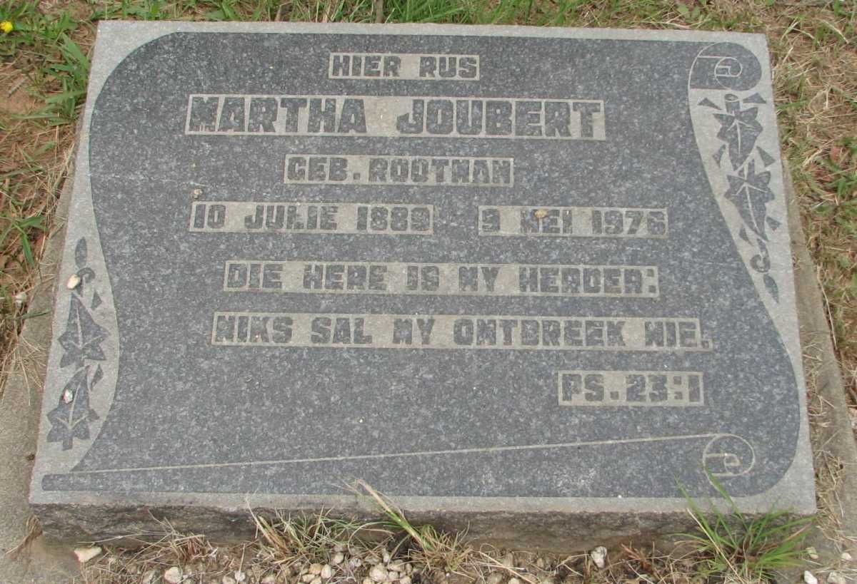 JOUBERT Martha nee ROOTMAN 1889-1976