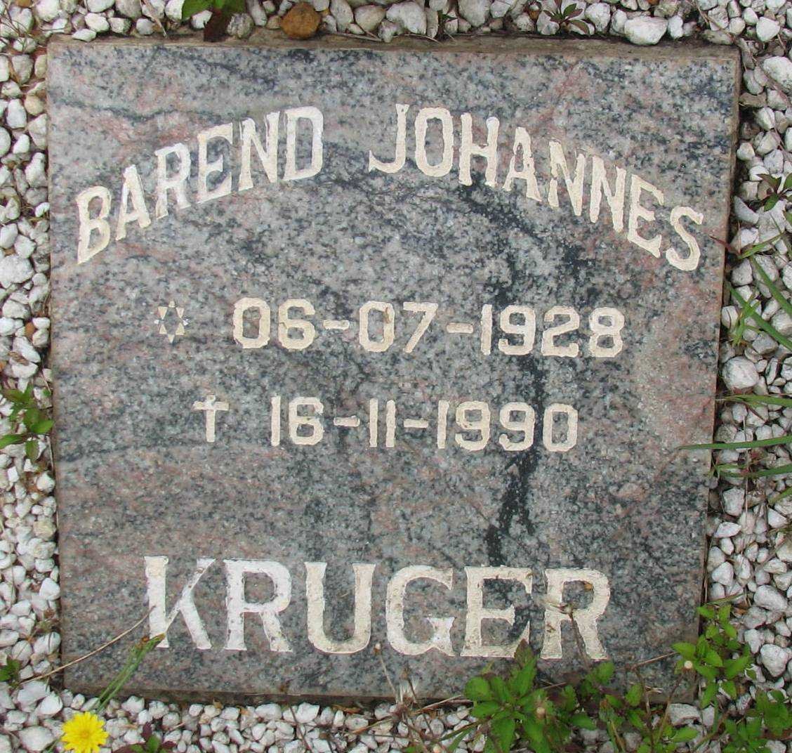 KRUGER Barend Johannes 1928-1990