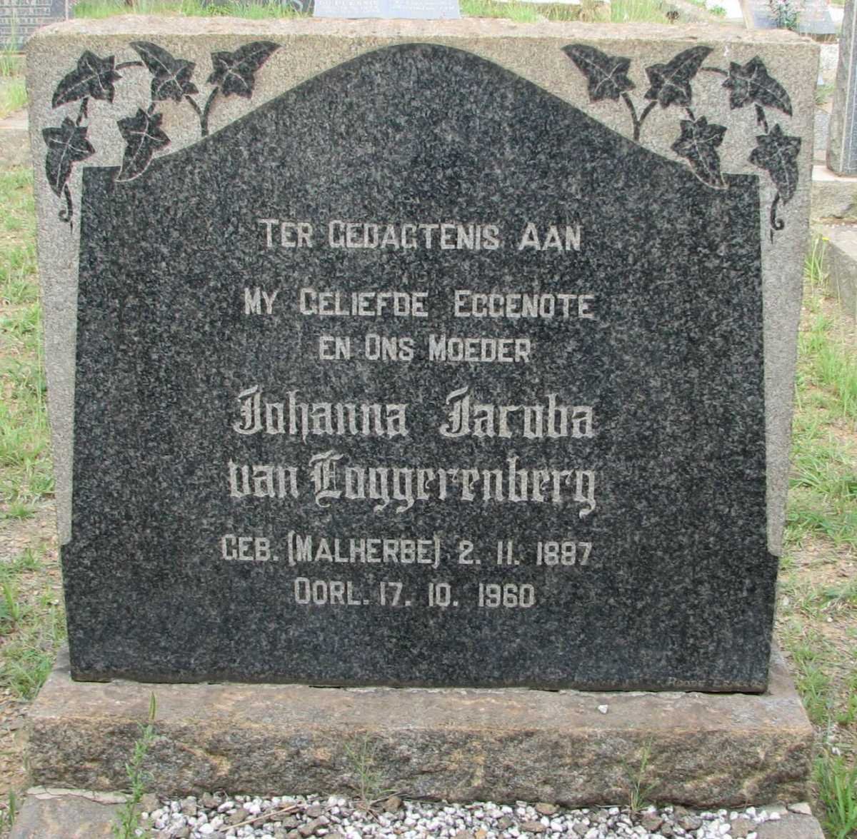 LOGGERENBERG Johanna Jacoba, van nee MALHERBE 1887-1960