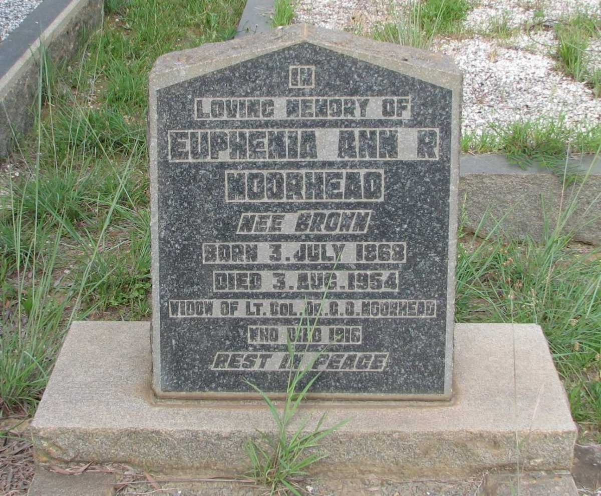 MOORHEAD Euphenia Ann R. nee BROWN 1868-1954