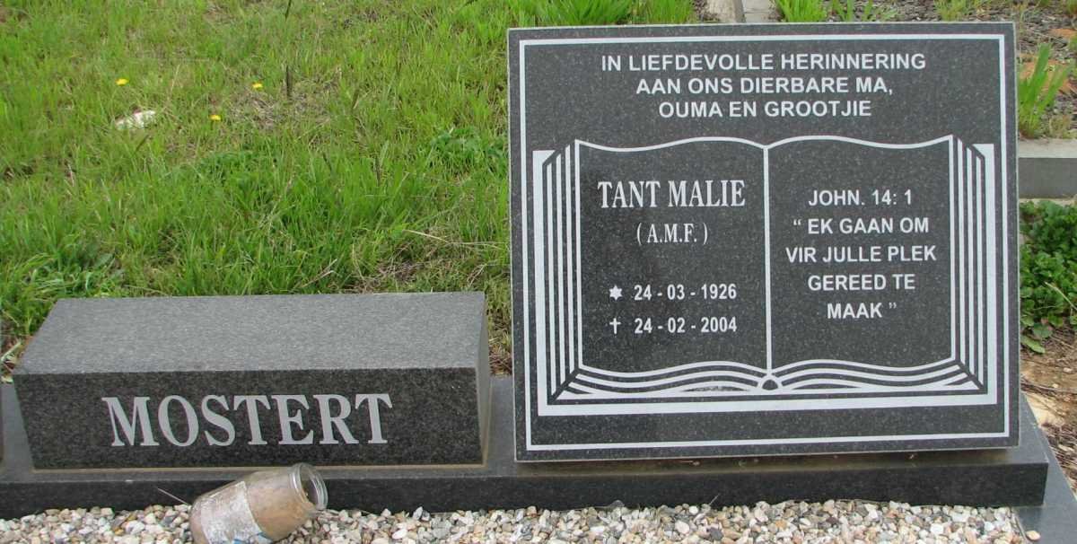 MOSTERT A.M.F. 1926-2004