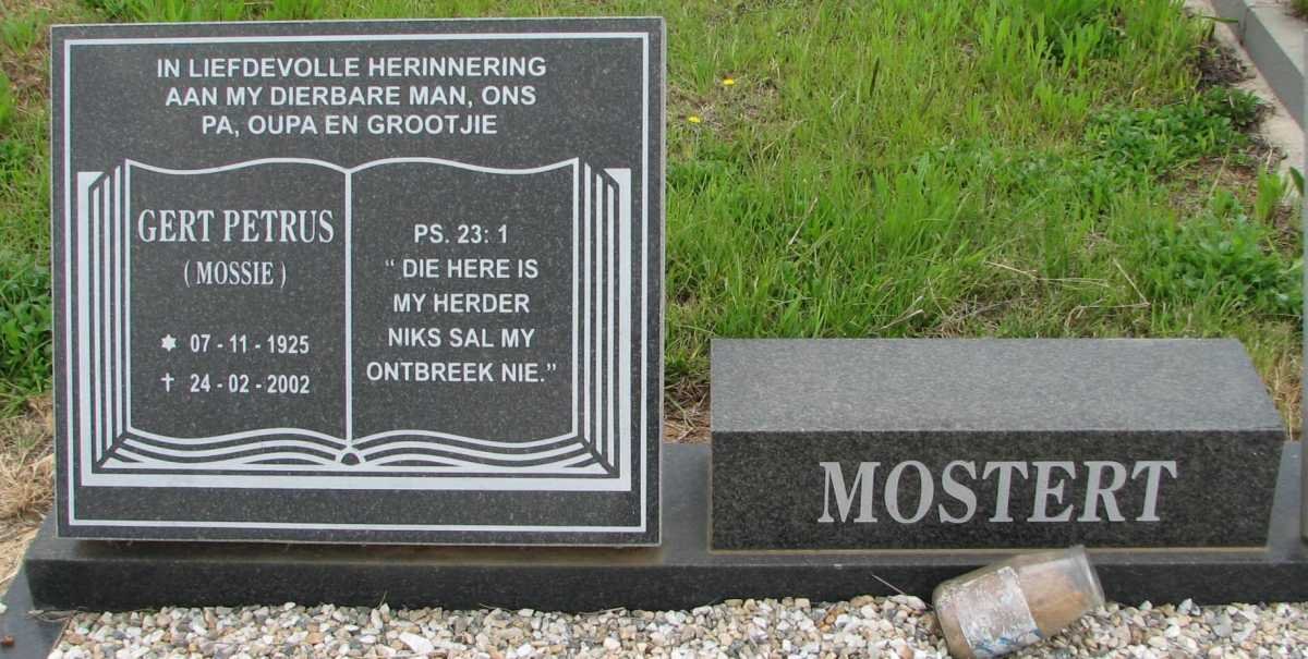 MOSTERT Gert Petrus 1925-2002