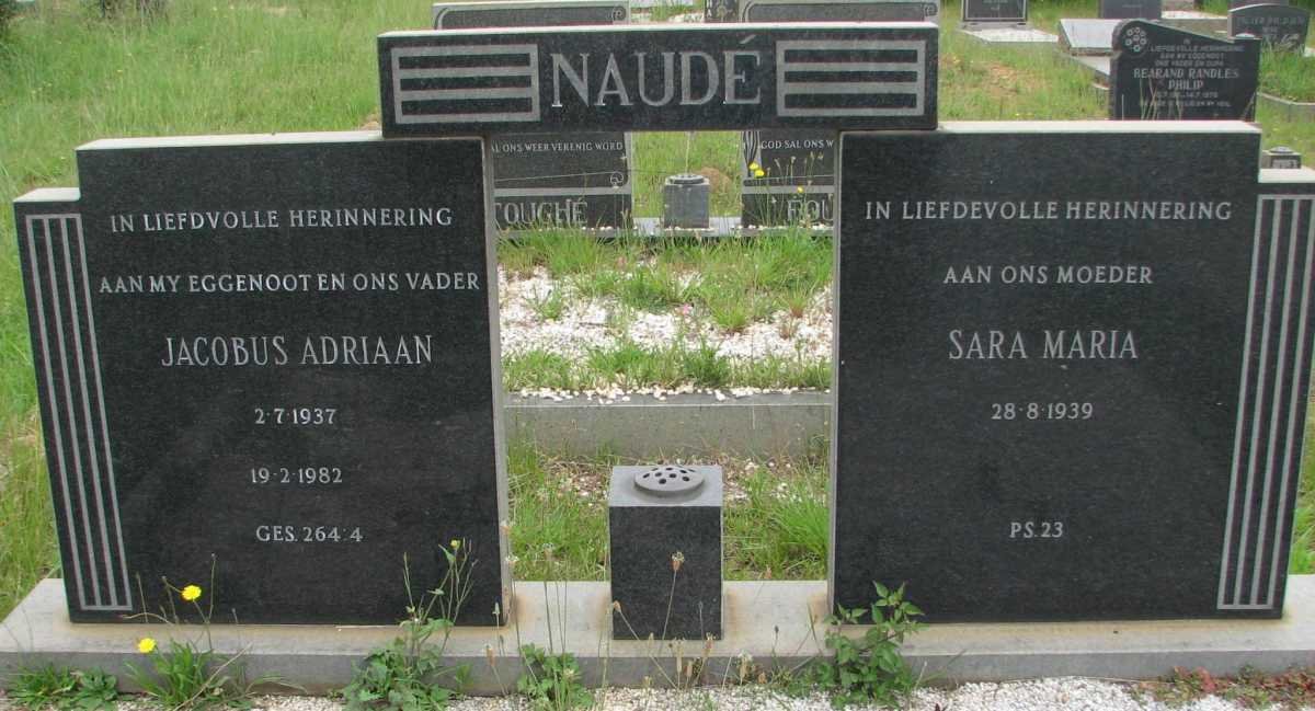 NAUDÉ Jacobus Adriaan 1937-1982 &amp; Sara Maria 1939-