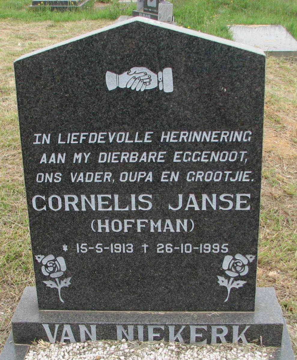 NIEKERK Cornelis Janse, van 1913-1995