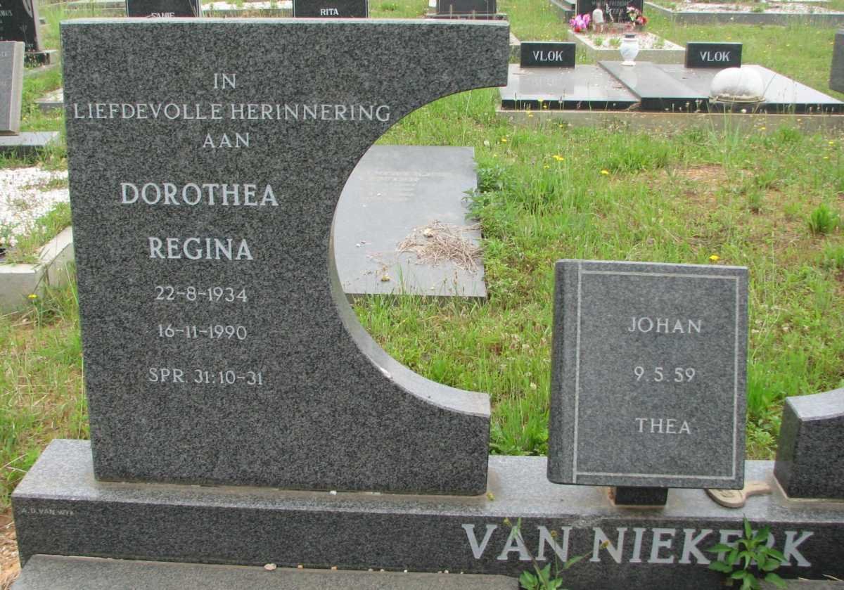 NIEKERK Dorothea Regina, van 1934-1990 :: VAN NIEKERK Johan -1959 :: VAN NIEKERK Thea -1959