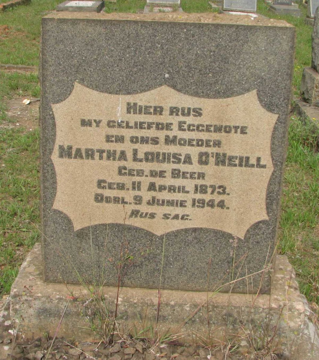 O'NEILL Martha Louisa nee DE BEER 1873-1944