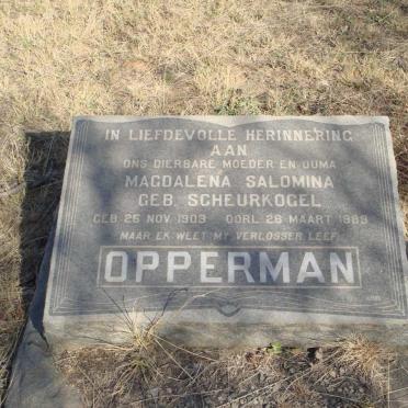 OPPERMAN Magdalena Salomina nee SCHEURKOGEL 1903-1989