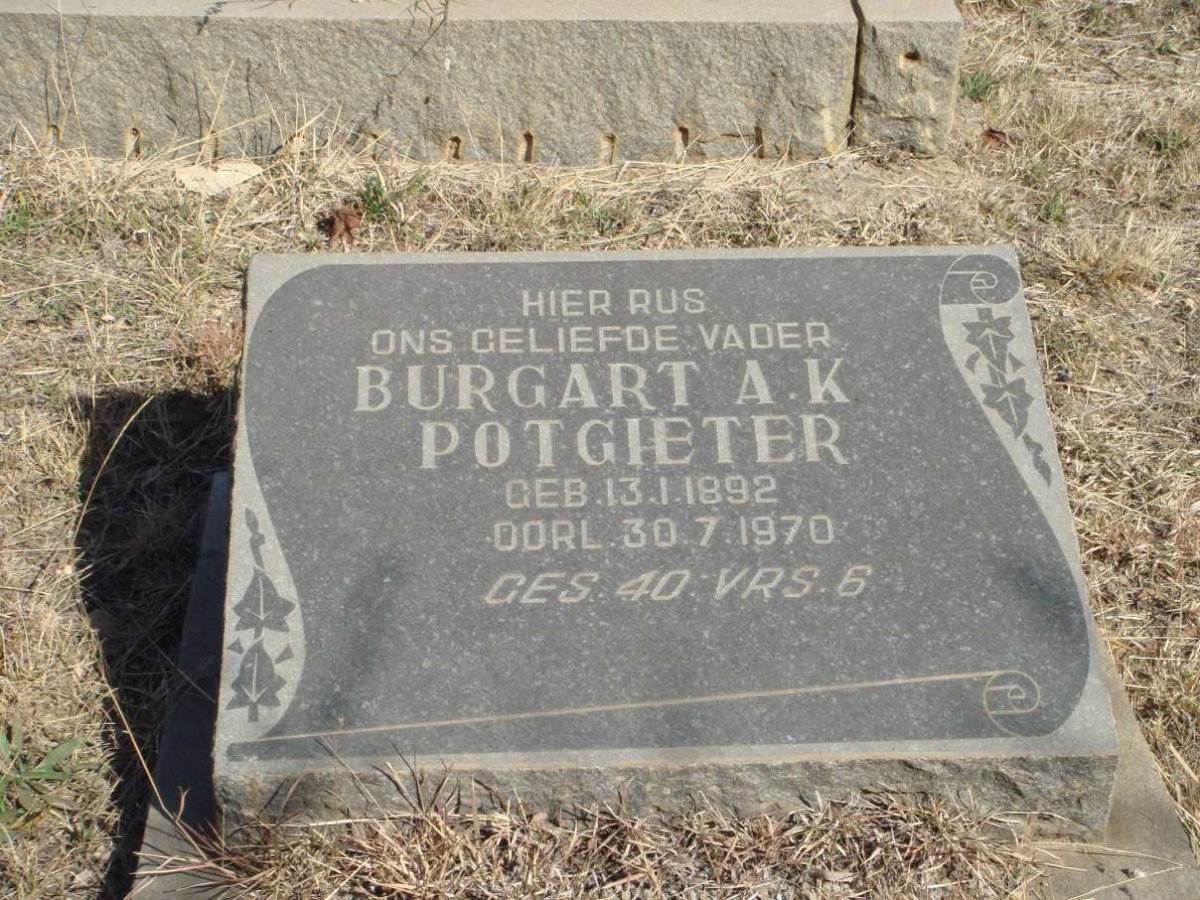 POTGIETER Burgart A.K. 1892-1970