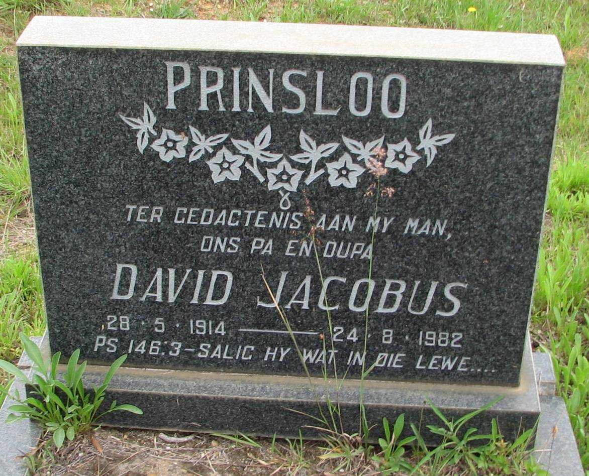 PRINSLOO David Jacobus 1914-1982