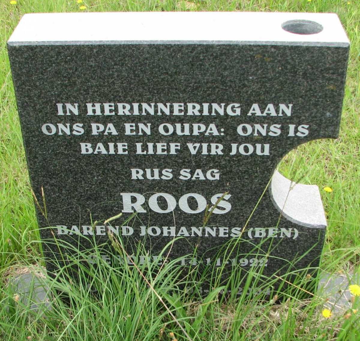 ROOS Barend Johannes 1922-2004
