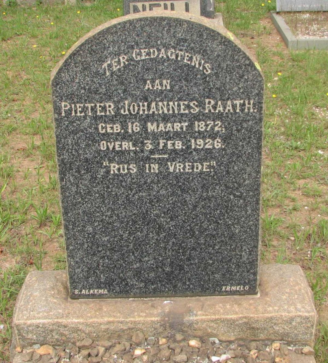 RAATH Pieter Johannes 1872-1926