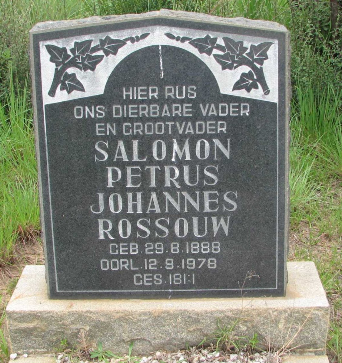ROSSOUW Salomon Petrus Johannes 1888-1978
