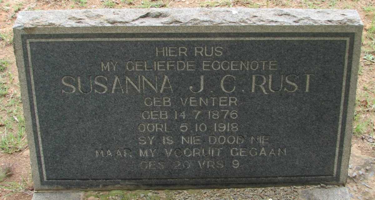 RUST Susanna J.C. nee VENTER 1876-1818