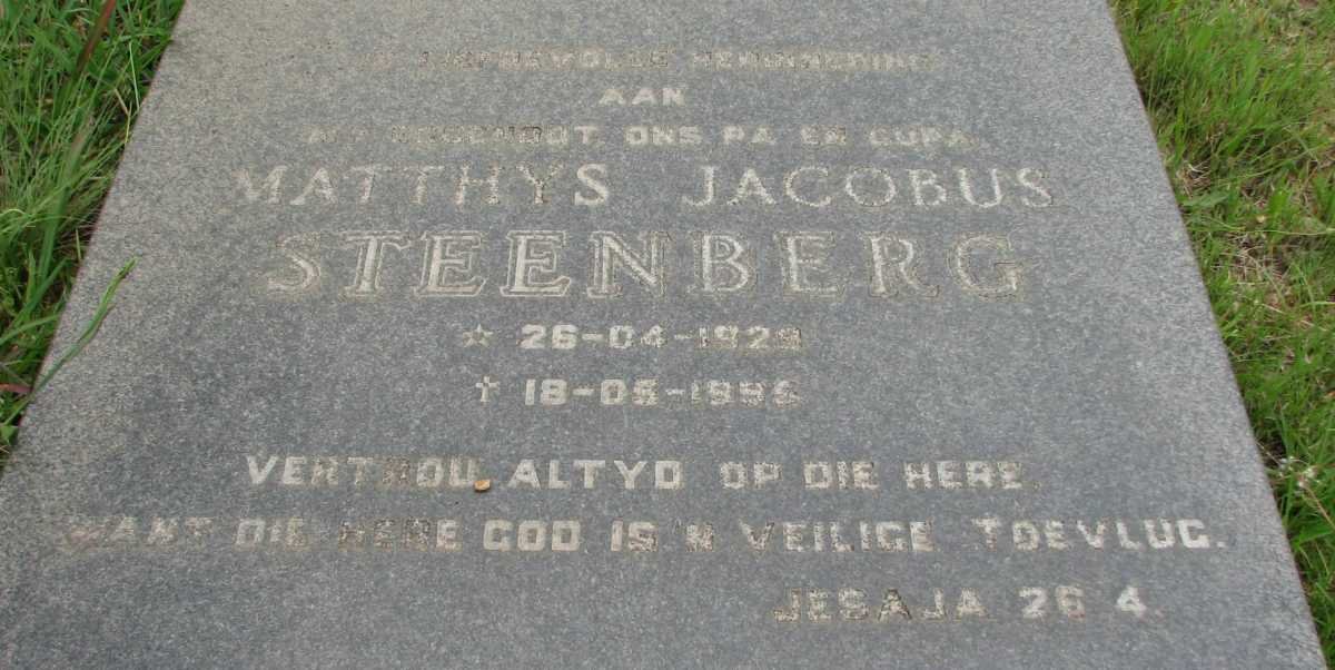 STEENBERG Matthys Jacobus 1929-1995