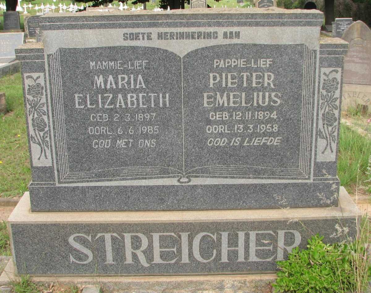 STREICHER Pieter Emelius1894-1958 &amp; Maria Elizabeth 1897-1985