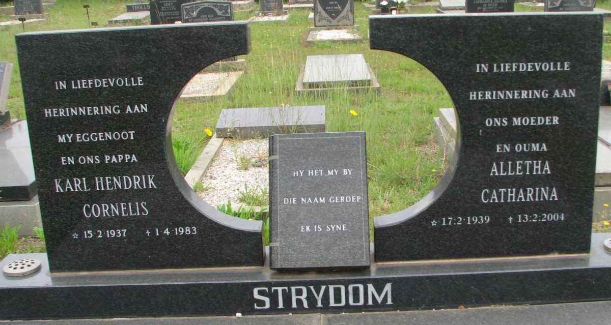 STRYDOM Karl Hendrik Cornelis 1937-1983 &amp; Alletha Catharina 1939-2004