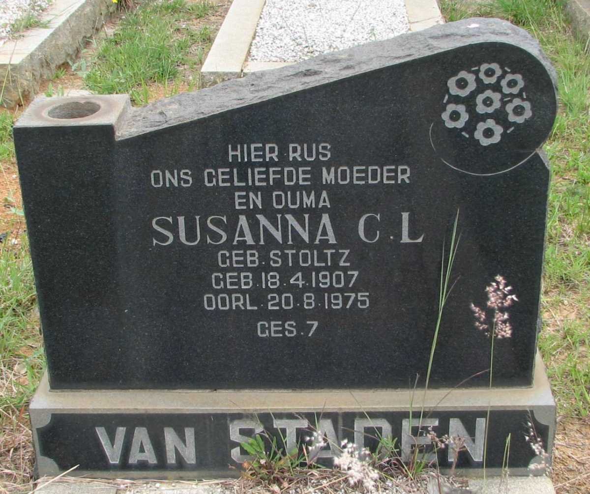 STADEN Susanna C.L., van nee STOLTZ 1907-1975