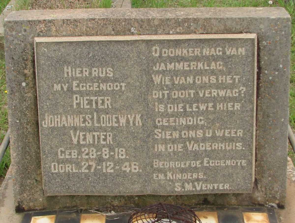 VENTER Pieter Johannes Lodewyk 1918-1946