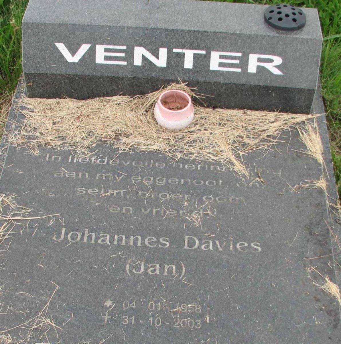 VENTER Johannes Davies 1958-2003