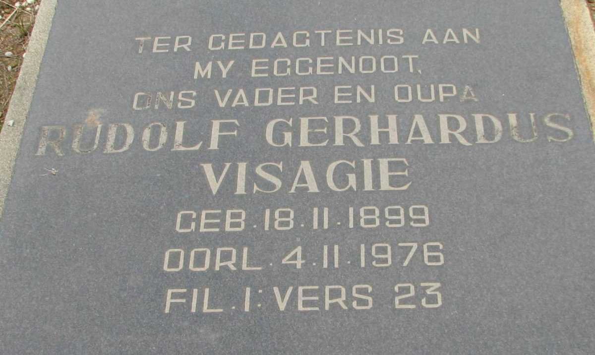 VISAGIE Rudolf Gerhardus 1899-1976