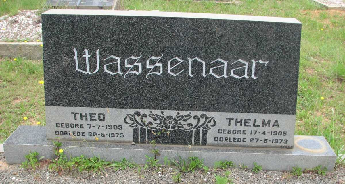 WASSENAAR Theo 1903-1975 &amp; Thelma 1905-1973