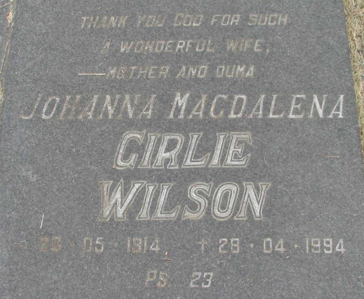 WILSON Johanna Magdalena 1914-1994