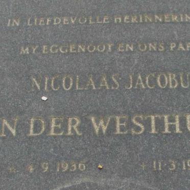 WESTHUIZEN Nicolaas Jacobus, van der 1936-1983