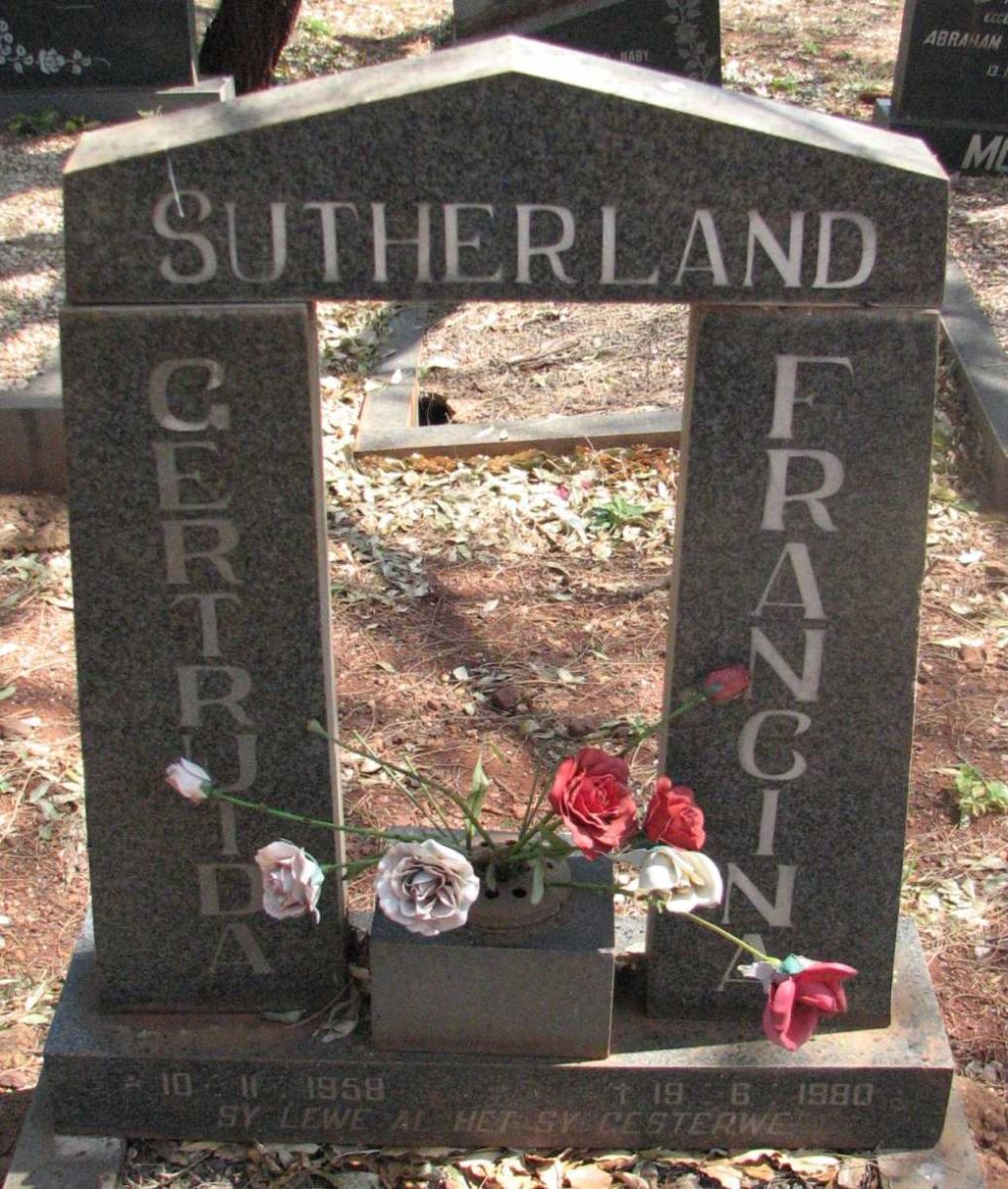 SUTHERLAND Gertruida Francina 1958-1980