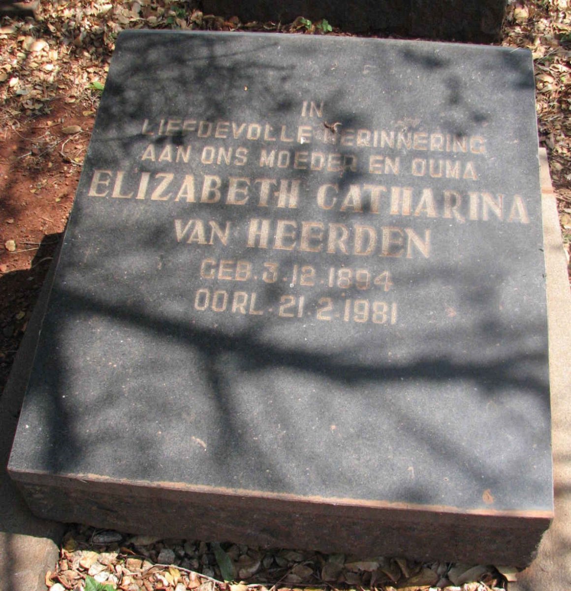 HEERDEN Elizabeth Catharina, van 1894-1981