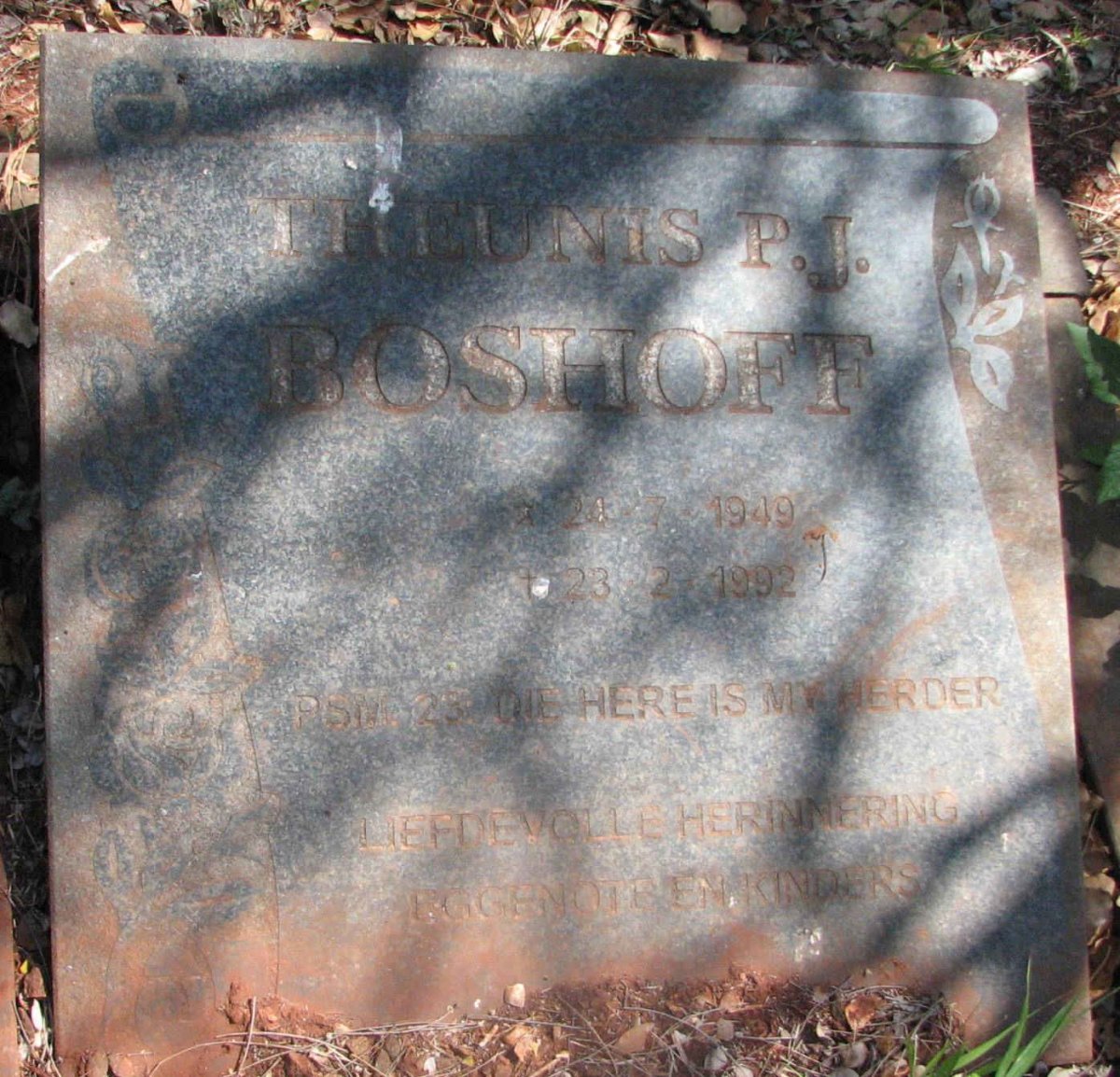 BOSHOFF Theunis P.J. 1949-1992