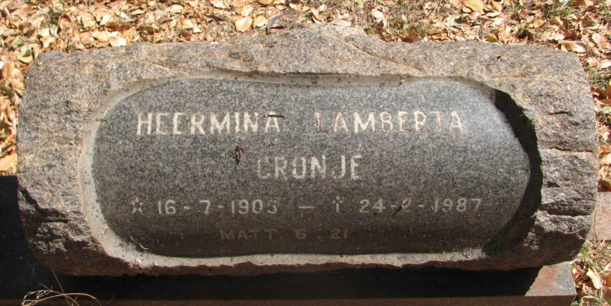 CRONJE Heermina Lamberta 1905-1987