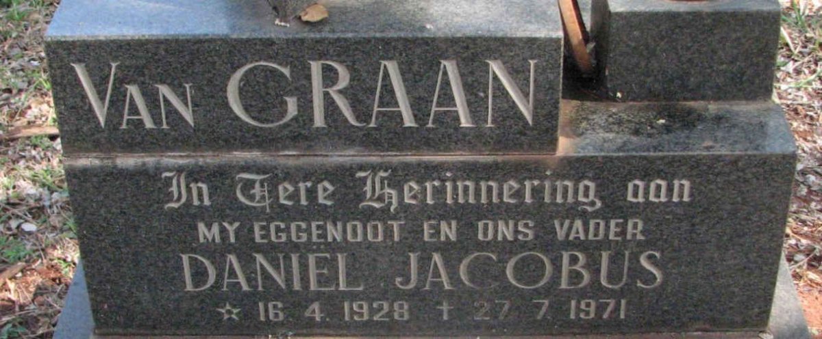 GRAAN Daniel Jacobus, de 1928-1971